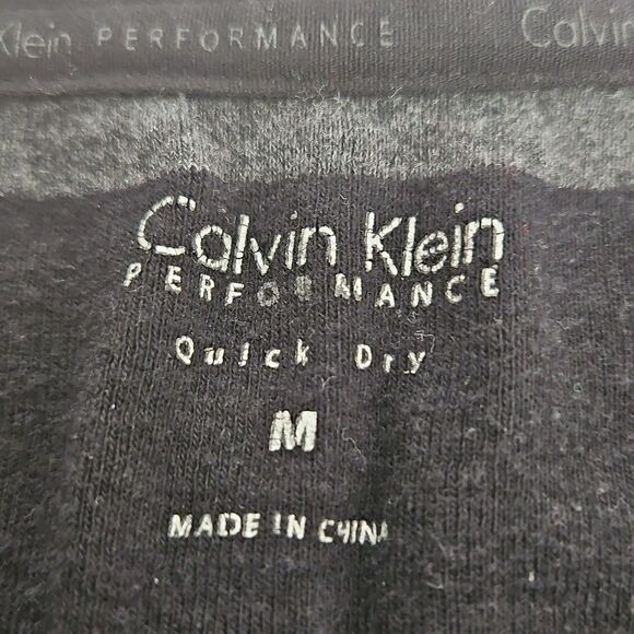 Calvin Klein Stripped Long Sleeves Cotton T-Shirt Medium Black/ Gray - Picture 5 of 16